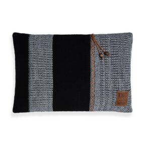 Knit Factory Roxx kussen black/ light grey